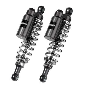 Bitubo Twin Shocks - Len 301mm - Piggyback, 3-way adjust: Manual Preload/Rebound/Compression - Chrome Springs